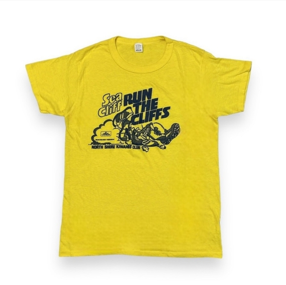 Vintage Running Shirt North Shore Kiwanis Club Run The Cliffs - Picture 1 of 5